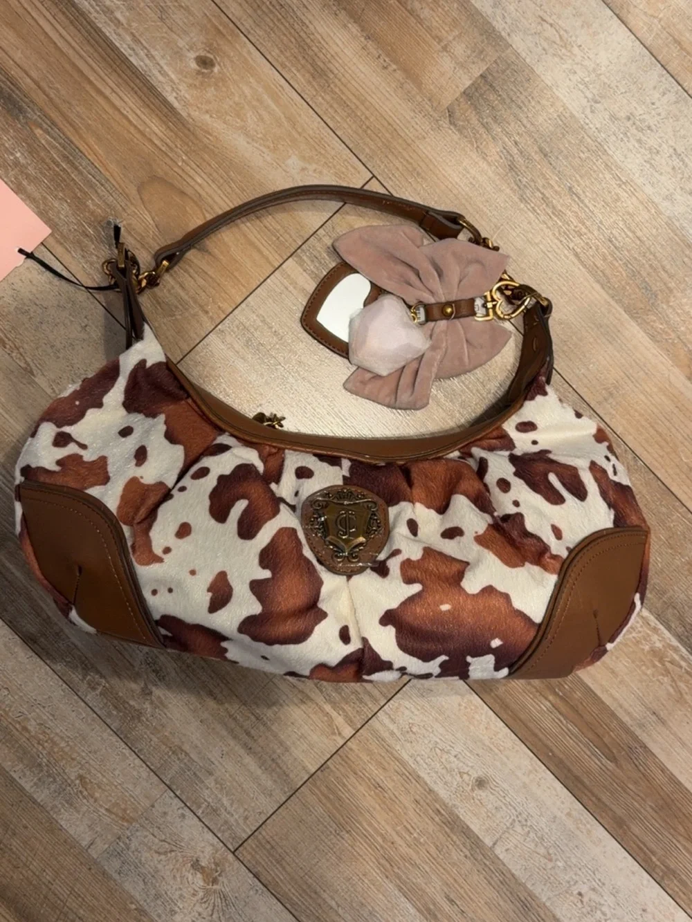Juicy Couture Juicy Romance Cow Print Hobo Bag